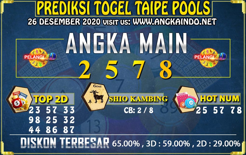 PREDIKSI TOGEL TAIPE 26 DESEMBER 2020