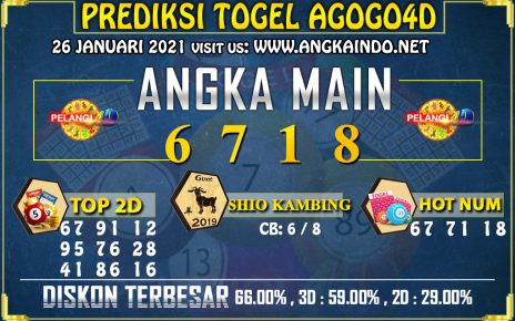 PREDIKSI TOGEL AGOGO4D 26 JANUARI 2021