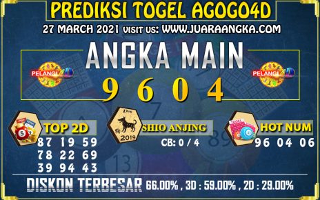 PREDIKSI TOGEL AGOGO4D POOLS 27 Maret 2021