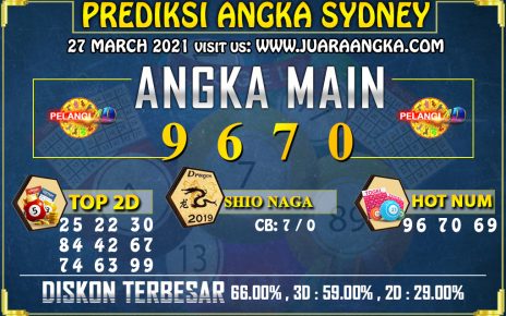 PREDIKSI TOGEL SYDNEY POOLS 27 Maret 2021