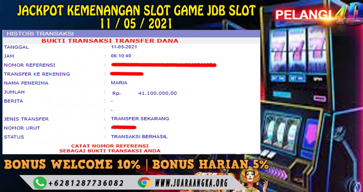 BUKTI KEMENANGAN JDB SLOT 11 MEI 2021 MEMBER PELANGI4D