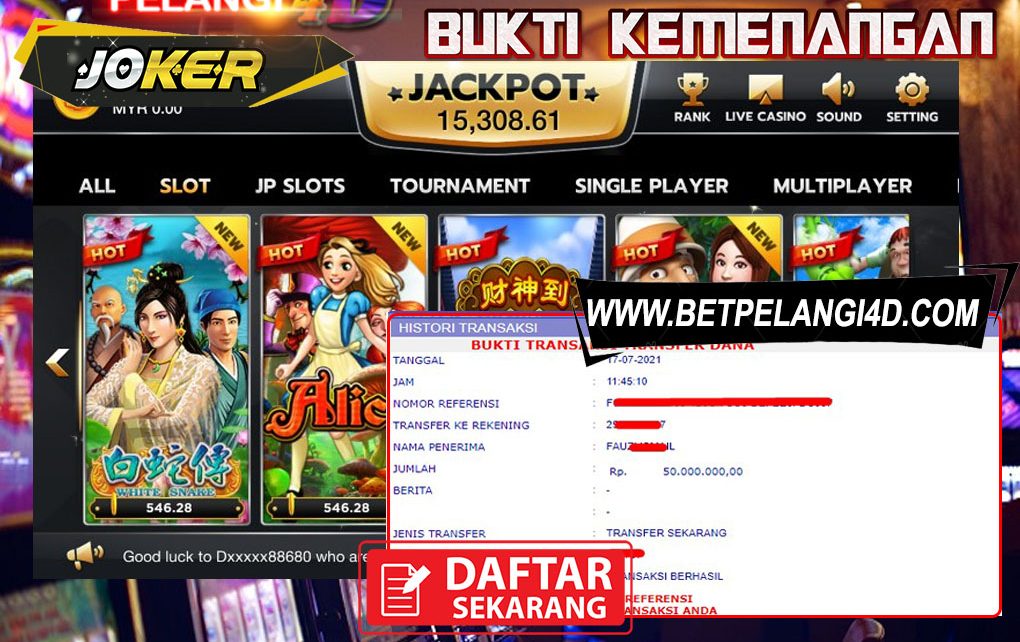 JACKPOT MEMBER DARI GAME JOKERSLOT 17 JULI 2021