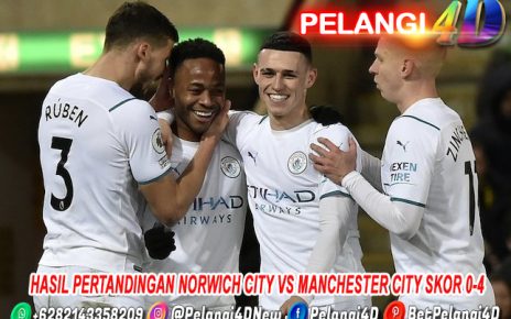 Hasil Pertandingan Norwich City vs Manchester City Skor 0-4