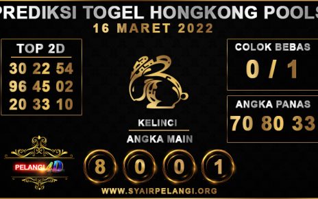 PREDIKSI TOGEL HONGKONG POOLS 16 MARET 2022