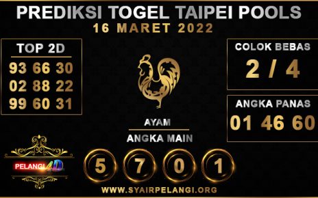 PREDIKSI TOGEL TAIPEI POOLS 16 MARET 2022