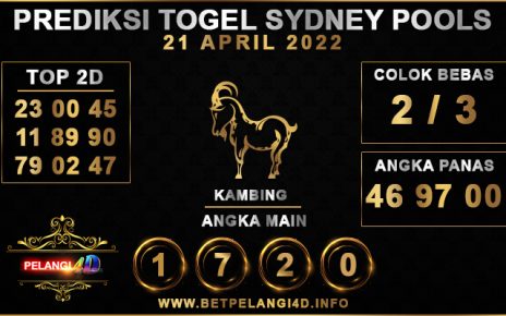 PREDIKSI TOGEL SYDNEY POOLS 21 APRIL 2022