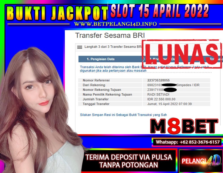 JACKPOT BOLA SERVER M8BET 15 APRIL 2022 PELANGI4D