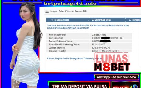 JACKPOT BOLA SERVER M8BET 12 MEI 2022 PELANGI4D