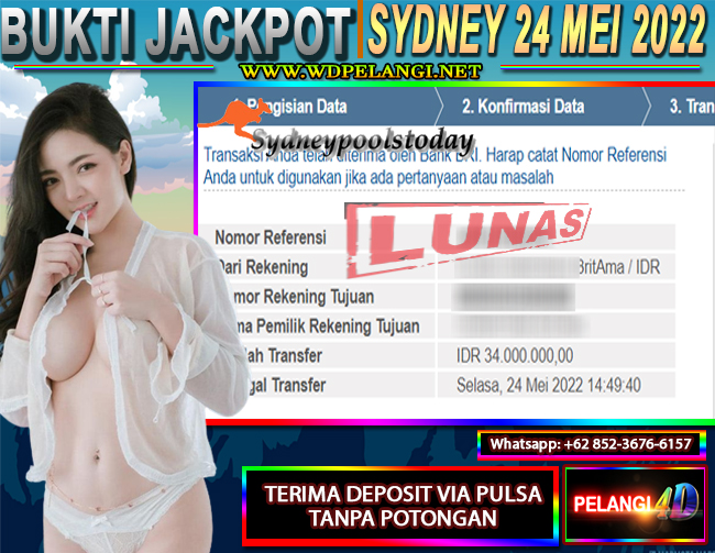 BUKTI JACKPOT TOGEL SYDNEY 24 MEI 2022