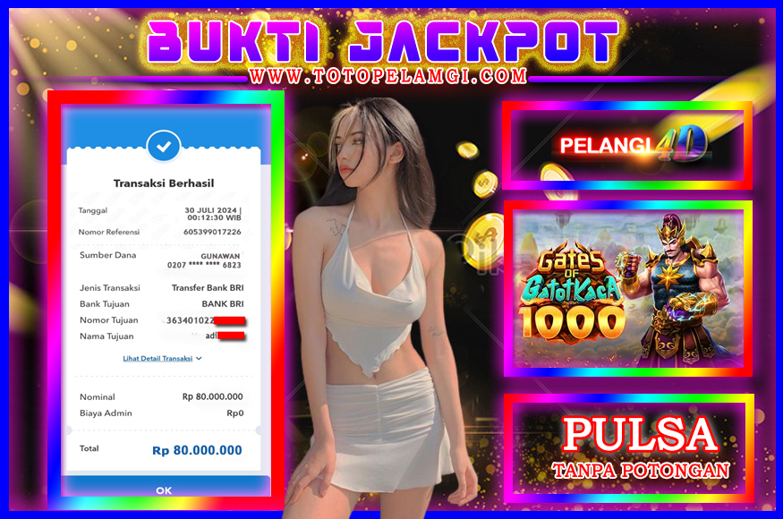 JACKPOT KEMENANGAN GAME PRAGMATIC PLAY 30 JULI 2024jac