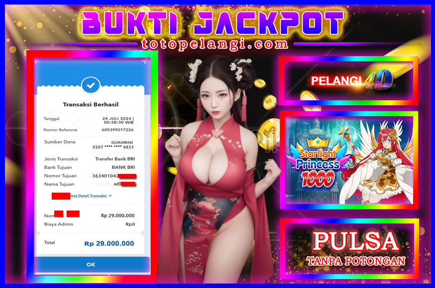 JACKPOT KEMENANGAN GAME SLOT PRAGMATIC 24 JULI 2024