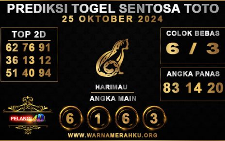 PREDIKSI TOGEL SENTOSA TOTO 25 OKTOBER 2024